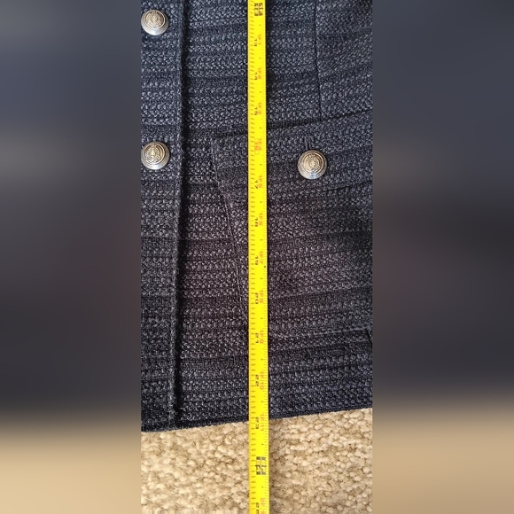 TAHARI ARTHUR LEVINE BLAZER 2P TWEED NAVY BLUE JACKET 2 PETITE - Picture 8 of 9